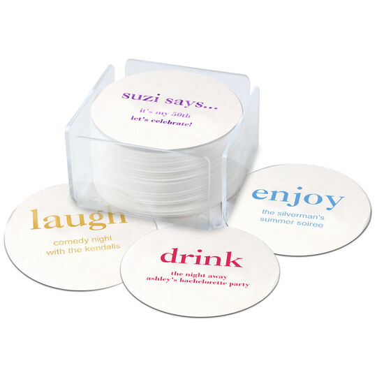Design Your Own Big Word Round Coasters